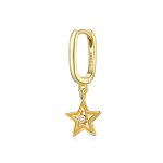 Pandora Style 18ct Gold Plated Dangle Earrings, Shining Star, Orange Enamel - SCE1077-OG