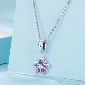 Pandora Style Purple Flower Dangle - SCC2556