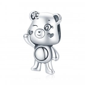 Pandora Style Silver Charm, Playful Bear - SCC1870