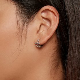 Pandora-style Anchor Hoop Earrings - SCE1619