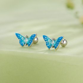 Pandora Style Exquisite Butterfly Studs Earrings - SCE1571