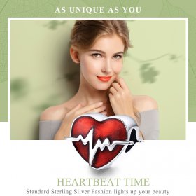 Silver Heartbeats Time Charm - PANDORA Style - SCC1151