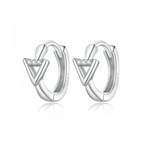 Pandora Style Silver Stud Earrings, Triangle - SCE1039