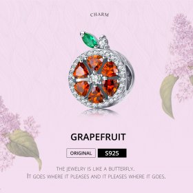 Silver Grapefruit Charm - PANDORA Style - SCC1277