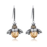 Silver Bee Hanging Earrings - PANDORA Style - SCE149