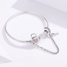 Silver Heartskey Slider Bracelet - PANDORA Style - SCB143