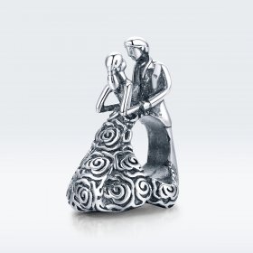 Pandora Style Silver Charm, Wedding Party Dancing Bride and Groom - SCC1564