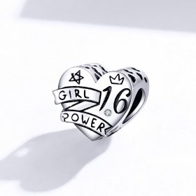 Pandora Style Silver Charm, Girl Power Sweet 16 - SCC1437