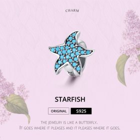 Silver Starfish Charm - PANDORA Style - SCC1313