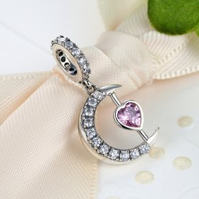 Pandora Compatible Silver Heart of The Moon Dangle - SCC040