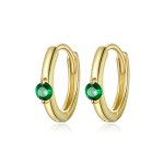 Pandora Style 18ct Gold Plated Hoop Earrings , Ball - SCE1050-GN