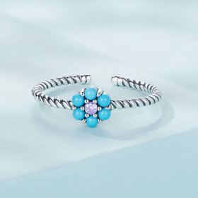 PANDORA Style Turquoise Florets Open Ring - SCR884