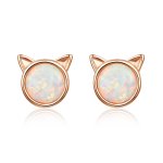 Rose Gold Meow Star Stud Earrings - PANDORA Style - SCE538