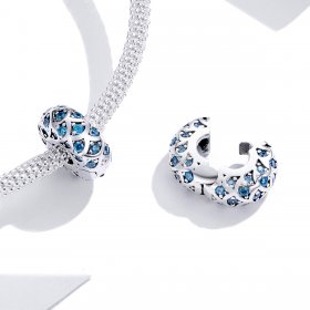 Pandora Style Silver Charm, Blue Elegance - SCC1513