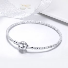 Silver Forever Love Mesh Bracelet - PANDORA Style - SCB105
