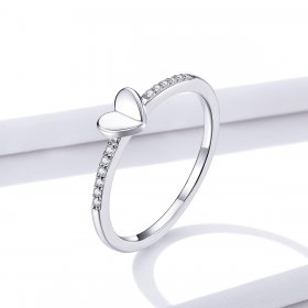 Pandora Style Sparkle And Hearts Ring - BSR121