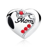 Silver Mom Heart Charm - PANDORA Style - SCC004