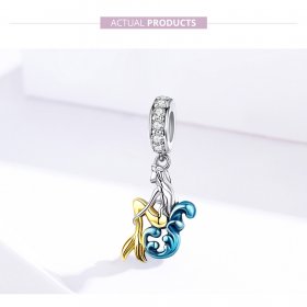 Pandora Compatible Silver & Gold-Plated Waiting Mermaid Dangle - SCC1166