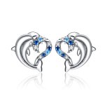 Pandora Style Silver Stud Earrings, Dolphin Elves - SCE930
