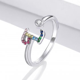 PANDORA Style Colorful Letter-L Open Ring - SCR723-L
