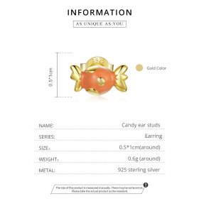 Pandora Style 18ct Gold Plated Hoop Earrings, Candy, Orange Enamel - SCE1162