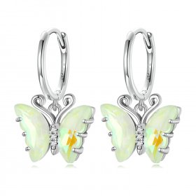 Pandora Style Symphony Butterfly Hoop Earrings - SCE1588-GN