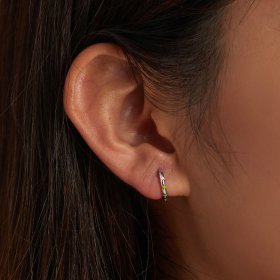 PANDORA Style Mini Ribbon Hoop Earrings - SCE1284