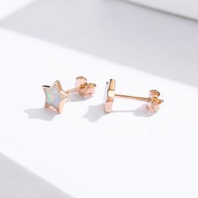 PANDORA Style Opal Pentagram Stud Earrings - SCE674