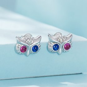 Pandora Style Owl Stud Earrings - SCE1602