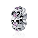 Pandora Style Silver Spacer Charm, Heart Shape - SCC339