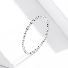 Pandora Style Silver Ring, Beaded - SCR574