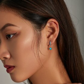 PANDORA Style Turquoise Hoop Earrings - SCE1307