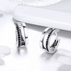 Silver Pure Love Hoop Earrings - PANDORA Style - SCE444
