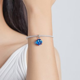 PANDORA Style Royal Blue Glass Beads Dangle Charm - SCC1968
