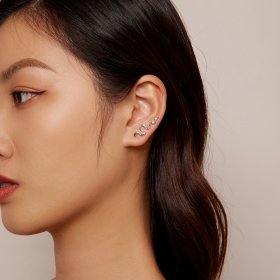Pandora Style Texture Lines Stud Earrings - SCE1599