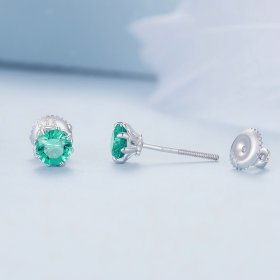 Pandora Style Green Nano Stud Earrings - BSE831-GN