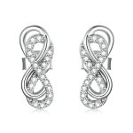 PANDORA Style Infinity Symbols - Double Layer Stud Earrings - BSE542