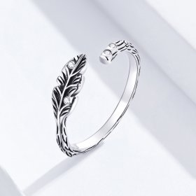 Pandora Style Silver Open Ring, Vintage Leaves - SCR639