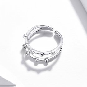 Pandora Style Silver Open Ring, Bean Bead - SCR719