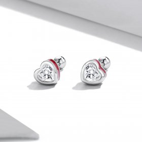PANDORA Style Simple Love Stud Earrings - SCE1352-VT