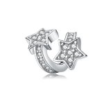 Silver Stars Dated Each Other Charm - PANDORA Style - SCC1244