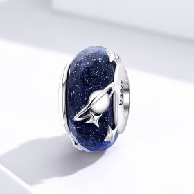 Silver Starry Sky Murano Glass Charm - PANDORA Style - SCC1284