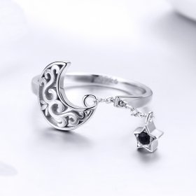 Silver Starlight Moon Ring - PANDORA Style - SCR479