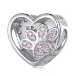 Pandora Style Cute Pet Paw Prints Can Be Engraved Charm - SCC1191-A