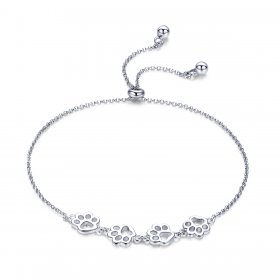 Silver Cute Pet Claw Marks Chain Slider Bracelet - PANDORA Style - SCB096