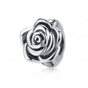 Pandora Style Silver Charm, White Rose - SCC1101