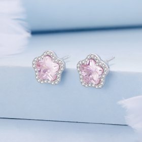 Pandora-style Little Flower Stud Earrings - BSE850