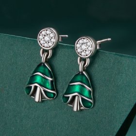 Pandora Style Christmas Tree Studs Earrings - BSE919