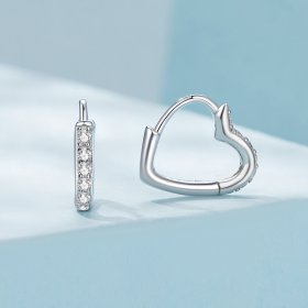 Pandora-inspired Heart-Shaped Hoop Earrings - SCE1626