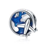 Pandora Style Silver Charm, World Voyage, Blue Enamel - SCC1568